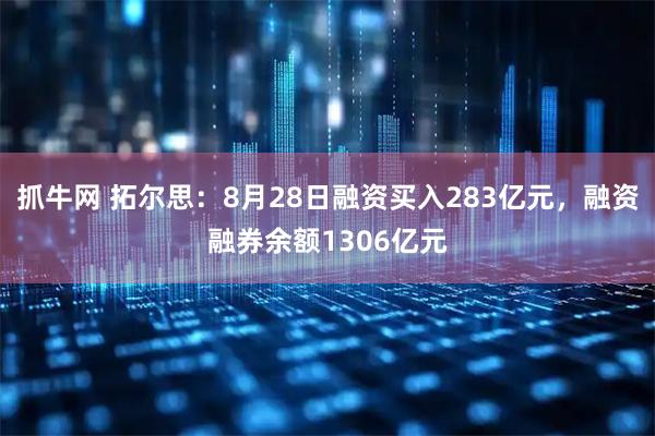 抓牛网 拓尔思：8月28日融资买入283亿元，融资融券余额1306亿元