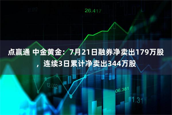 点赢通 中金黄金:7月21日融券净卖出179万股,连续3日累计净卖出344万股